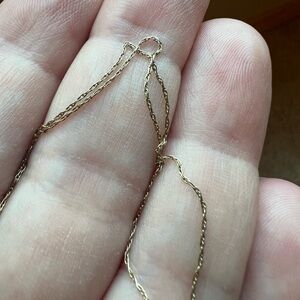 Delicate 10k Gold Twist Rope Necklace - Women Jewelry